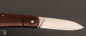   Couteau  "  Zulu " pliant custom par Nicolas Weber - Micarta et lame en N690Co