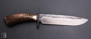    Couteau  de chasse par Laurent Gaillard - Bois de cerf et lame en 100C6