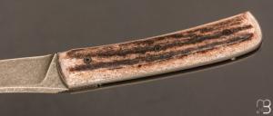  Couteau " custom " par Guy Poggetti - bois de cerf et lame en Elmax