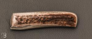  Couteau " custom " par Guy Poggetti - bois de cerf et lame en Elmax