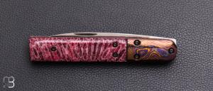    Couteau " custom " pliant de poche par Gary Headrick - Corail et Timascus