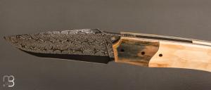    Couteau " custom " de Berthelemy Gabriel - La Forge Agab - ivoire de mammouth et damas