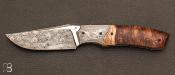 Couteau custom bois de fer et damas de Berthelemy Gabriel - La Forge Agab