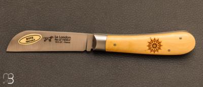 Couteau de poche London Buis Gravé "Barre de Bateau" par Le Fidèle