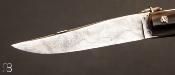 Couteau de poche Yatagan 12 cm Damas Corne blonde par J. Mongin