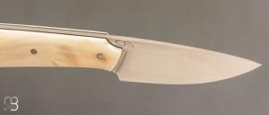   Couteau  droit " Pièce unique " custom par Christophe Arbogast - Ivoire de phacochère et RWL34