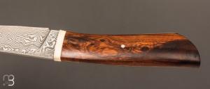  Couteau droit par Nicolas Mestrallet - Atelier du couteau de Vaunaveys - Lame forgée acier damas et bois de fer