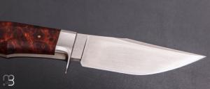   Couteau droit intégral custom par Zane DVORAK - ZD FORGE - Loupe d'amboine