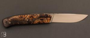  Couteau " liner lock" en érable négundo stabilisé et N690 par Thibaut Pecheux - Obit coutellerie