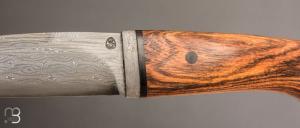    Couteau fixe par Jean Paul Sire - Bocotte et lame forgée acier damas multi barreaux