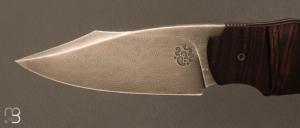 Couteau  "  Front-flipper custom " par Fabrice Delbart - Forge Celtique - Gidgee et Damas