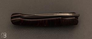 Couteau  "  Front-flipper custom " par Fabrice Delbart - Forge Celtique - Gidgee et Damas