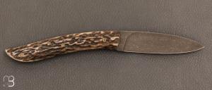 Couteau  "  le Névé " bois de cerf - Lame 14C28 par Tim Bernard