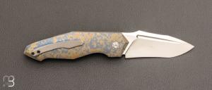    Couteau " liner-lock" custom par Romain Lopez - Titane et RWL34
