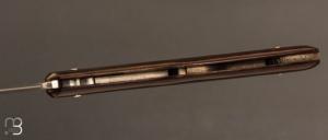 Couteau " lock back  " custom par Honoré Vilain - Rag Micarta et lame en RWL34