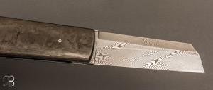  Couteau " Lock-back" custom par Eric Depeyre - Fibre de carbone et lame damas