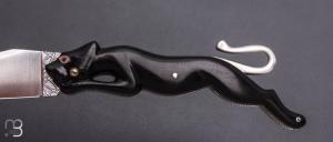   Couteau " Panthère lock-back " custom par Jérôme Lamic - Ebène et nacre