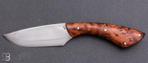    Couteau "plate semelle" par Jean Paul SIRE - Loupe de thuya et C130