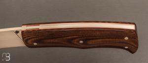   Couteau " slipjoint " custom par Philippe Lemonnier - Micarta et RWL34