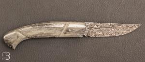 Couteau de poche 1515 Inuit os de renne gris - Damas