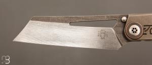    Couteau  "  DAO frame lock " custom par Torpen Knives - Jérôme Hovaere - Titane et Damax™