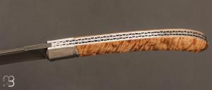   Couteau de collection modèle " Lucien " par Maxime Rossignol - La Forge de Max - Bouleau madré et N690