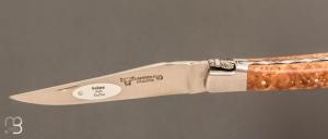 Couteau Laguiole en Aubrac 12 cm - Loupe de frêne noire