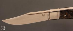  Couteau " Lock Back " custom par Laurent Gaillard - Fibre de carbone et 14c28N
