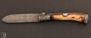 Couteau " Navaja Imperial " par Jesus Granda - Ivoire de mammouth et lame damas