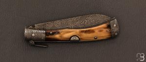  Couteau " Navaja Imperial " par Jesus Granda - Ivoire de mammouth et lame damas