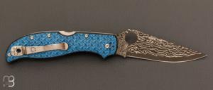    Couteau  "  STRETCH 2 XL BLEU DAMAS " SPRINT RUN 2023 par Spyderco - C258GFBLP