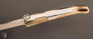  Couteau  "  Yatagan " 18 cm Corne blonde fait main par Jacques Mongin