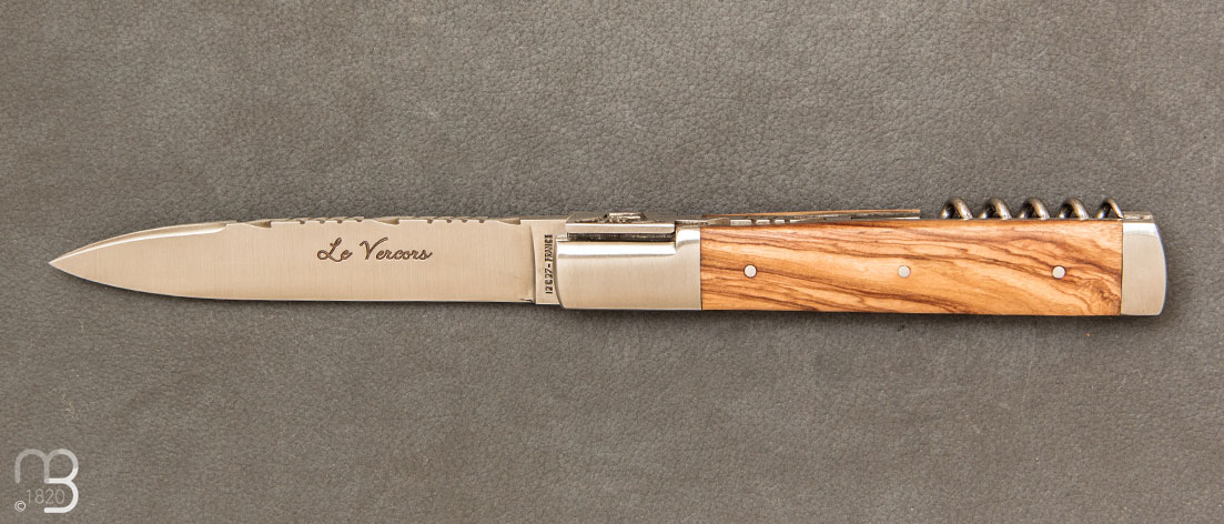 Couteau Vercors olivier avec mitre et tire-bouchon