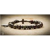 Bracelet Sonora Dragon Blood Jasper Cross Étain ESODB2