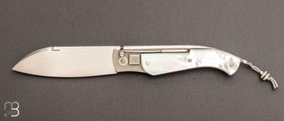   Couteau " Bohémien " par Tony Ruot - Nacre et RWL34
