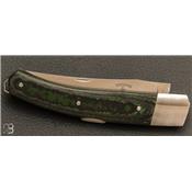 Couteau de poche modèle "Paratge" par Jean Paul Tisseyre - Fatcarbon vert