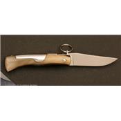 Couteau Chasseur avec anneau 13 cm Corne blonde par J. Mongin