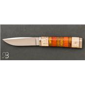 Couteau de chasse Oosic et ambre rouge Tapio Virkkala par D'Holder
