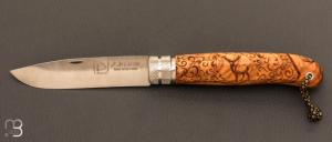   Couteau de poche Jos Da Cruz " Dcal collection " en bois d'olivier - Modle "LADY DEER"