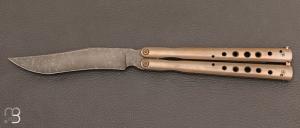 Couteau  "  Balisong " titane custom de Jean Baptiste Leveque