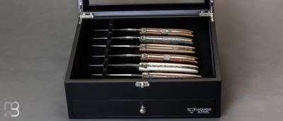 Coffret bois pour 10 couteaux de collection par Laguiole en Aubrac