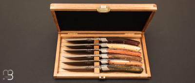 Coffret de 6 couteaux de table LE THIERS manches bois assortis par Chambriard