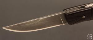   Couteau "1515 Black Inuit" de poche par Manu Laplace - Ebène du Mozambique et lame en 14C28