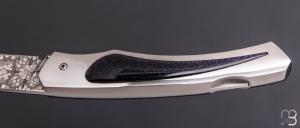    Couteau " 1820 Berthier " interframe par Charles Bennica - Damas de Ettore Gianferrari et Gold Sheen obsidian