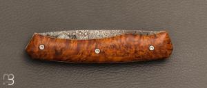  Couteau " 1820 " custom par Louis Contat - Loupe de peuplier et lame damas de Nicolas Mestrallet