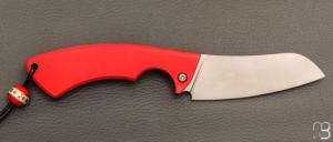  Couteau "  3 doigts " de poche Piémontais par Albin Deloison - G10 rouge