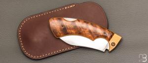   Couteau " 3 doigts " lock-back par Albin Deloison - Gidgee et lame en 90Mcv8