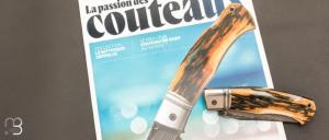  Couteau " BAD ASS " custom par Raphaël Durand - Ivoire de mammouth et lame Suminagashi SGPS