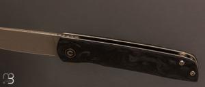 Couteau "BO" de Civivi - fibre de carbone noir/bleu - Collaboration avec Brad Zinker