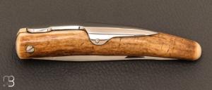  Couteau de poche Bieslois 11 cm Bois de cerf par J. Mongin